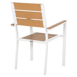 Градински стол Saga алуминий бял-полидървесина 55x55x86hcм Hm5981,01