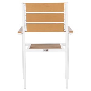 Градински стол Saga алуминий бял-полидървесина 55x55x86hcм Hm5981,01