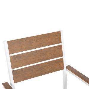 Градински стол Saga алуминий бял-полидървесина 55x55x86hcм Hm5981,01