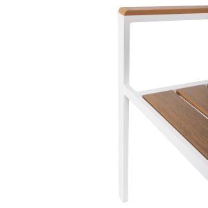 Градински стол Saga алуминий бял-полидървесина 55x55x86hcм Hm5981,01
