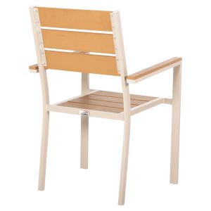 Градински стол Saga алуминий цвят шампанско-полидървесина 55x55x86hcм Hm5981,04