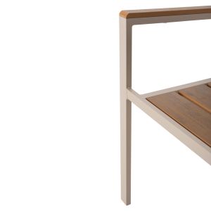 Градински стол Saga алуминий цвят шампанско-полидървесина 55x55x86hcм Hm5981,04