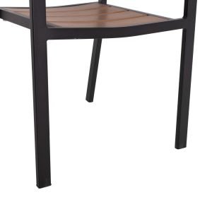 Градински стол Saga алуминий черен - полидървесина 56x55x85,5hcм Hm5127,03