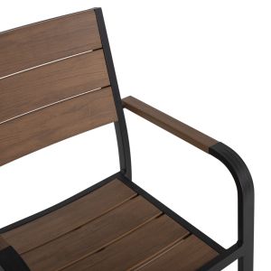 Градински стол Saga алуминий черен - полидървесина 56x55x85,5hcм Hm5127,03