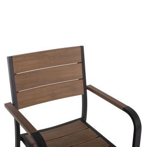 Градински стол Saga алуминий черен - полидървесина 56x55x85,5hcм Hm5127,03