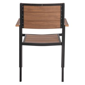 Градински стол Saga алуминий черен - полидървесина 56x55x85,5hcм Hm5127,03