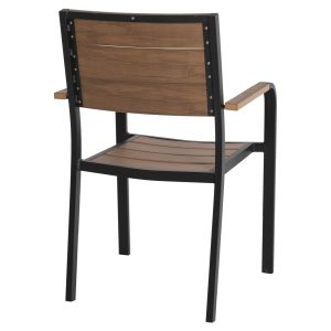 Градински стол Saga алуминий черен - полидървесина 56x55x85,5hcм Hm5127,03