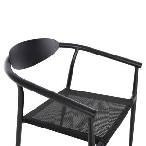 Градински стол Serly алуминий в бяло-черен текстилен 56x61x74,5hcм Hm6052,02