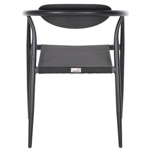 Градински стол Serly алуминий в бяло-черен текстилен 56x61x74,5hcм Hm6052,02