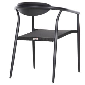 Градински стол Serly алуминий в бяло-черен текстилен 56x61x74,5hcм Hm6052,02