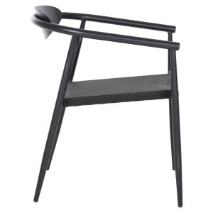 Градински стол Serly алуминий в бяло-черен текстилен 56x61x74,5hcм Hm6052,02