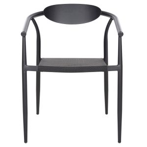 Градински стол Serly алуминий в бяло-черен текстилен 56x61x74,5hcм Hm6052,02