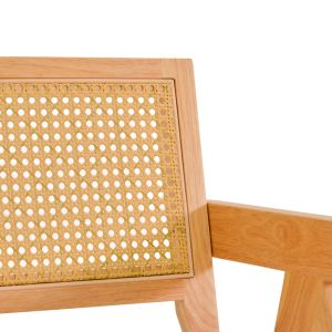 Winslow garden chair made of natural rubber wood - white fabric, 51x54x80 cm