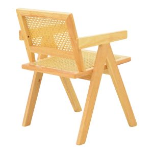 Winslow garden chair made of rubber wood and rattan in a natural shade 51x54x80 cm