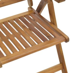 Градински стол Zerco натурално дърво акация масив 61x65x110cм