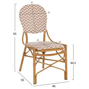 Градински стол алуминий текстилен цвят бежов-бял 46x56x95hcм Hm5927,03