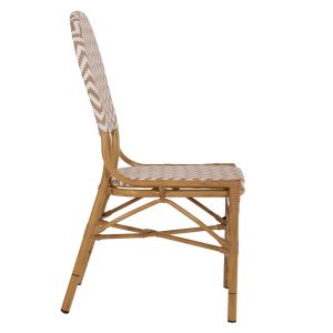 Градински стол алуминий текстилен цвят бежов-бял 46x56x95hcм Hm5927,03