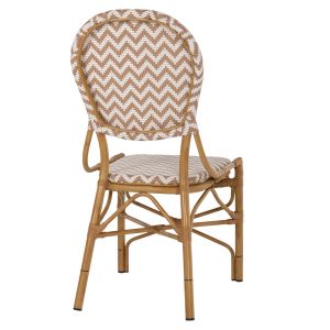 Градински стол алуминий текстилен цвят бежов-бял 46x56x95hcм Hm5927,03