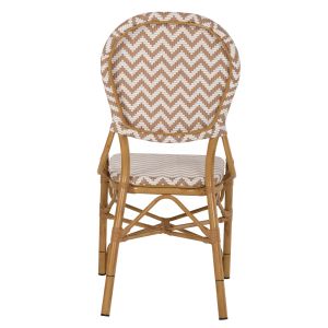 Градински стол алуминий текстилен цвят бежов-бял 46x56x95hcм Hm5927,03