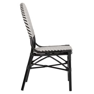 Градински стол алуминий-текстилен цвят черен-бял 46x56x95hcм Hm5927,01