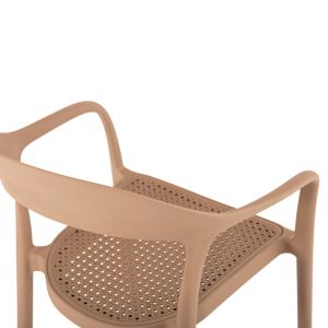 Градински стол от полипропилен Hm5935,03 цвят капучино 57x53x81hcm