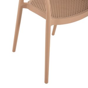 Градински стол от полипропилен Hm5935,03 цвят капучино 57x53x81hcm