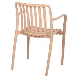 Градински стол от полипропилен Hm5940,03 цвят капучино 45,5x56,5x80,5hcm