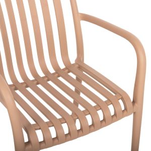 Градински стол от полипропилен Hm5940,03 цвят капучино 45,5x56,5x80,5hcm