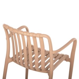 Градински стол от полипропилен Hm5940,03 цвят капучино 45,5x56,5x80,5hcm