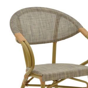 Garden chair with armrests Isaia gray Textilene black aluminum 57x57x83cm