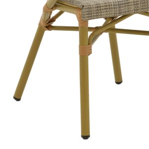 Garden chair with armrests Isaia gray Textilene black aluminum 57x57x83cm
