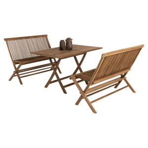 Garden dining set 3pcs Kendall Hm11952 solid teak wood in natural color
