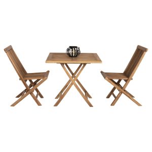 Garden dining set 3 pcs. foldable Kendall ημ11951 solid teak wood in natural color