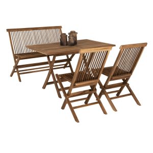 Garden dining set 4pcs Kendall Hm11953 solid teak wood in natural color