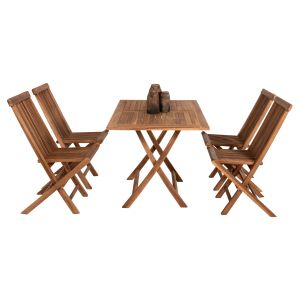 Garden dining set 5pcs Kendall Hm11955 solid teak wood in natural color