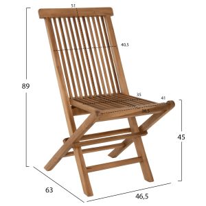 Garden dining set 5pcs Kendall Hm11955 solid teak wood in natural color