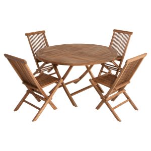 Garden dining set 5pcs Kendall Hm11956 solid teak wood in natural color