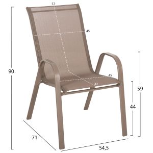 Garden dining set 5pcs Leon metal tables and chairs in champagne color Hm21041