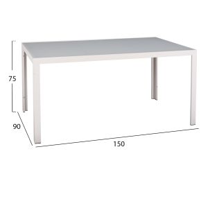 Garden dining set 5pcs Ofer Hm21030 white metal table-white metal armchairs