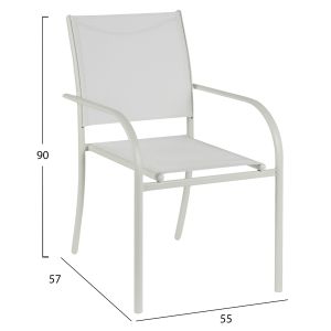 Garden dining set 5pcs Ofer Hm21030 white metal table-white metal armchairs