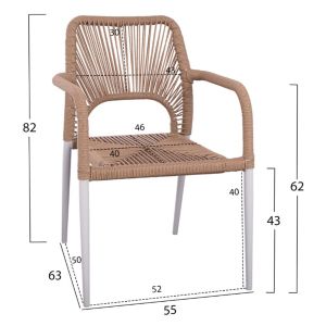 Градински трапезен комплект 6бр Tawnee Hm21108 с маса-пейка-кресла и столове