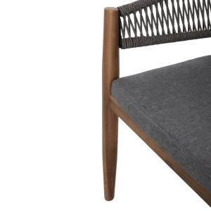 Garden dining chair Navan .01 acacia wood in natural-nylon rope in gray 59x58x76hcm Hm6135