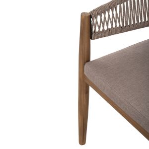 Garden dining chair Navan .02 acacia wood in natural-nylon rope in beige 59x58x76hcm HM6135