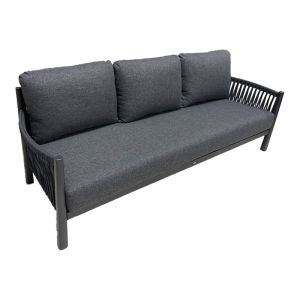 Feralda garden lounger, beige, with aluminum rope and light gray fabric