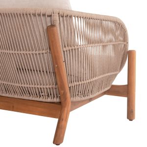 Градинско кресло Sanji Hm6221 акациево дърво-алуминиево-въже 88x78x68-75hcm