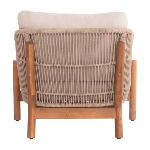 Градинско кресло Sanji Hm6221 акациево дърво-алуминиево-въже 88x78x68-75hcm