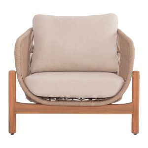 Градинско кресло Sanji Hm6221 акациево дърво-алуминиево-въже 88x78x68-75hcm