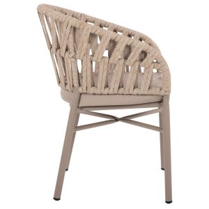 Градинско кресло алуминий цвят мока - бежово въже 57x56x78hcм Hm5857,03