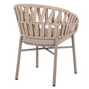 Градинско кресло алуминий цвят мока - бежово въже 57x56x78hcм Hm5857,03