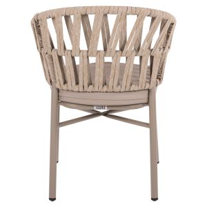 Градинско кресло алуминий цвят мока - бежово въже 57x56x78hcм Hm5857,03